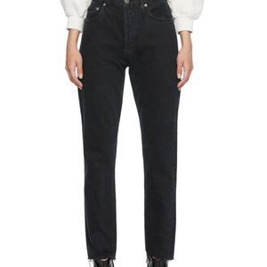 agolde jamie black high rise denim jean 24